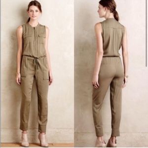 Olive green Anthropologie jumpsuit size XS